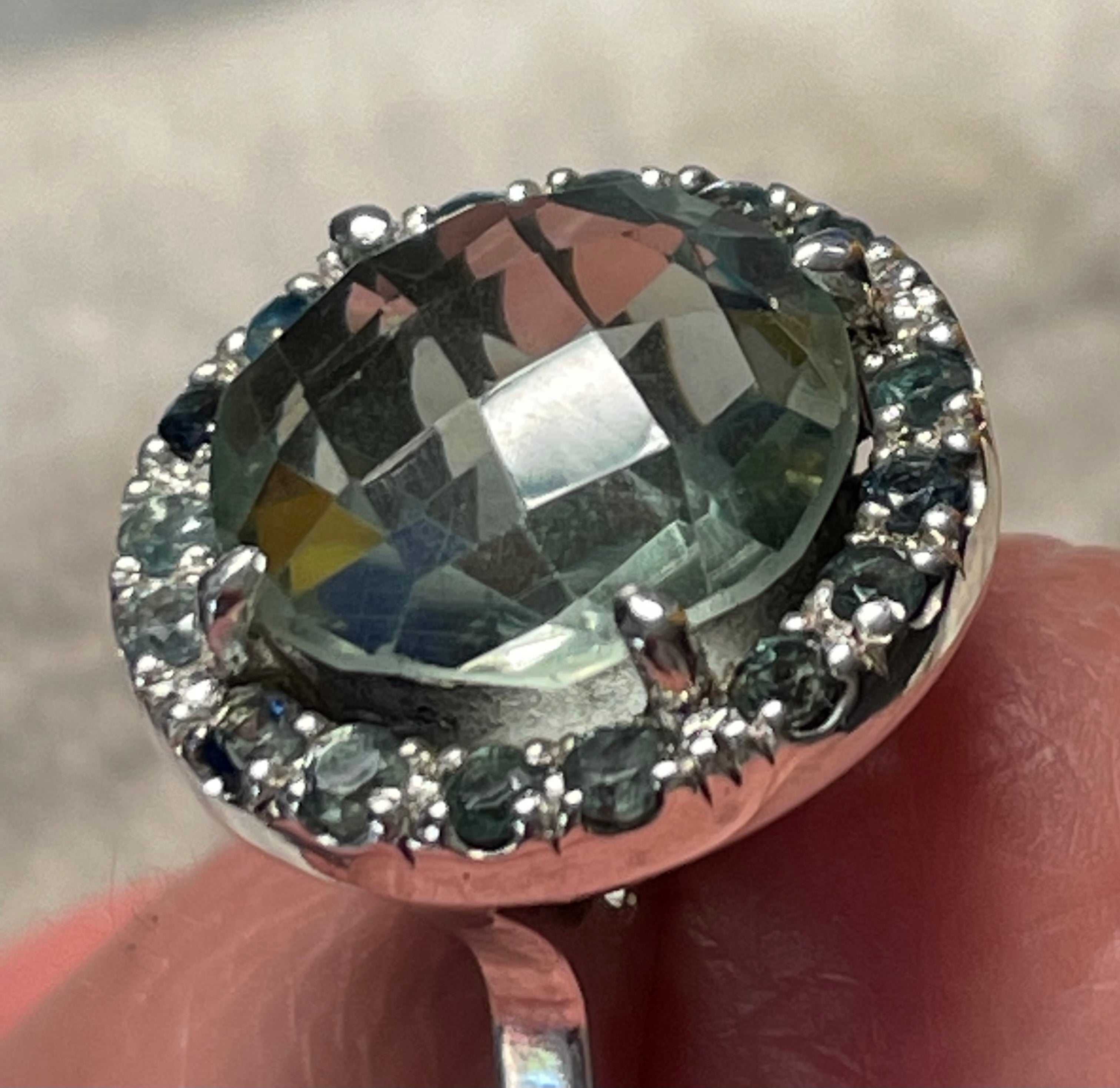 Anillo de Coctel Azules Verdosos